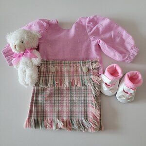 New Handmade Pretty Pink Outfit & Accessories For Your 18 Inch Doll